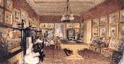 John Scarlett Davies The Library of Benjamin Godfrey windus oil painting